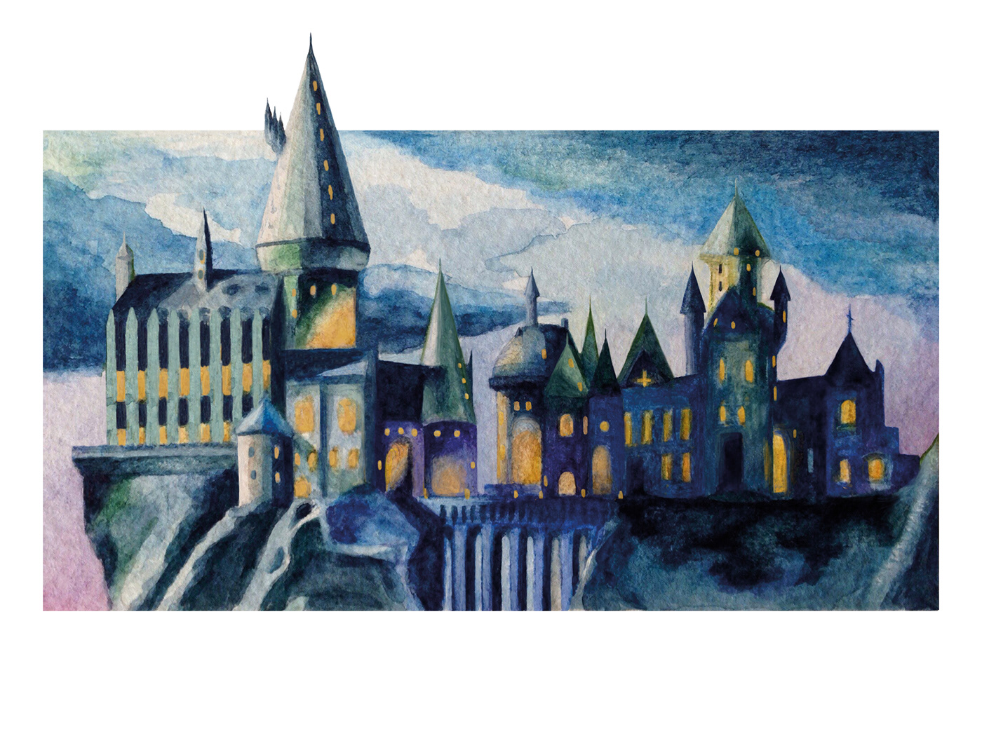harry potter Hogwarts Gryffindor watercolor