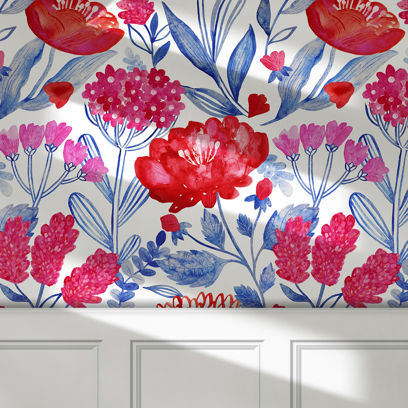 flower watercolor Nature pattern textile fabric textile design  Surface Pattern floral botanical