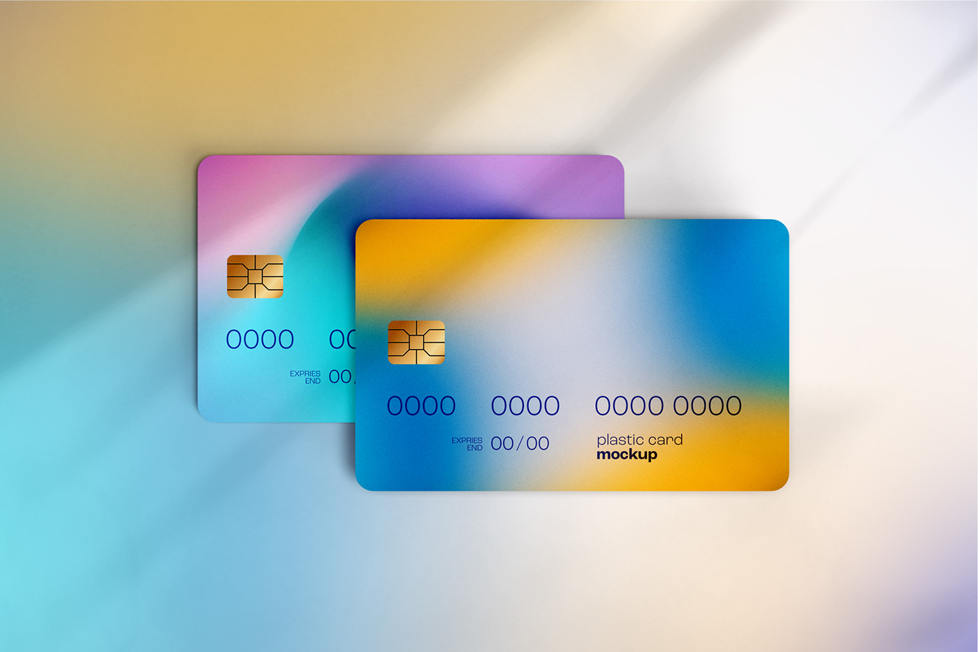 Bank card credit debit free Mockup plastic