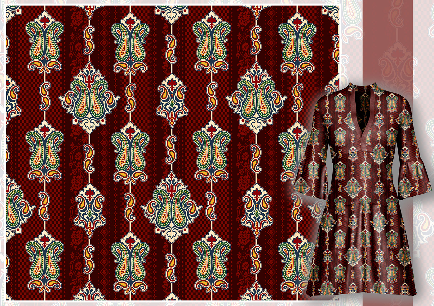 Ethnic prints pattern textile print Flowers floral Drawing  Digital Art  paisley