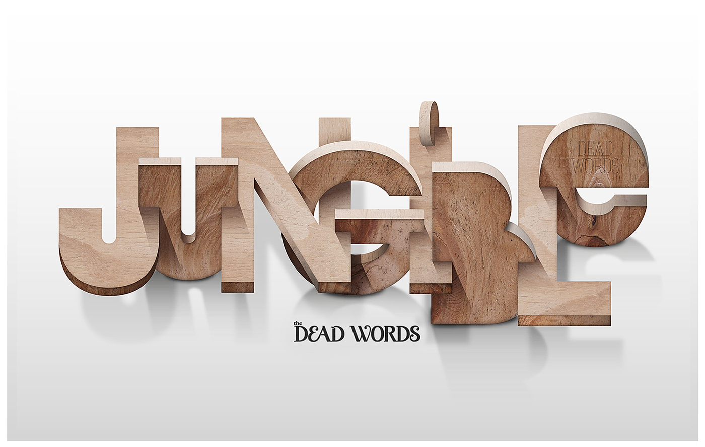 dead words wood lettering letters 3D jungible type types Baimu dead words quote