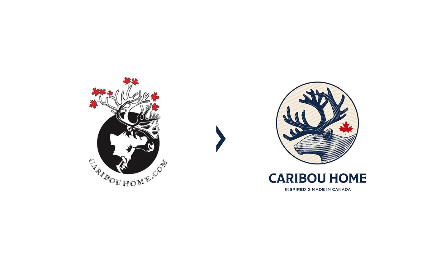branding  Canada Caribou circle craft engraving handmade Icon identity logo