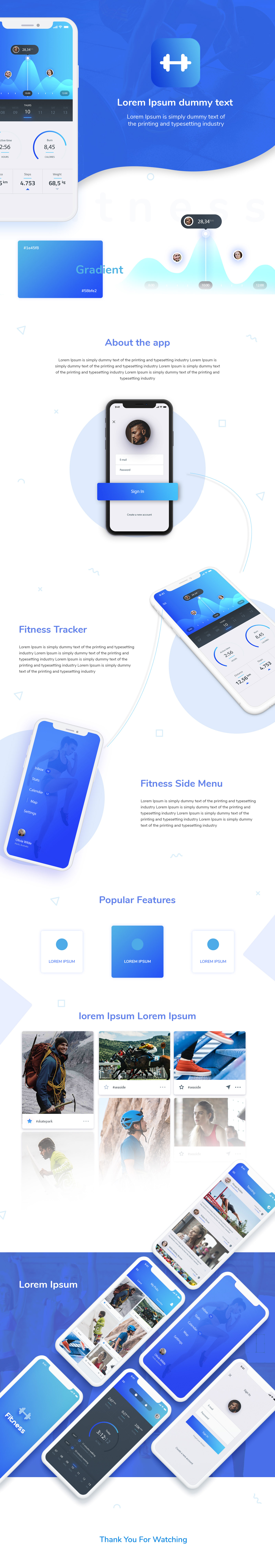 fitness tracker Health application UI ux photoshop FIT