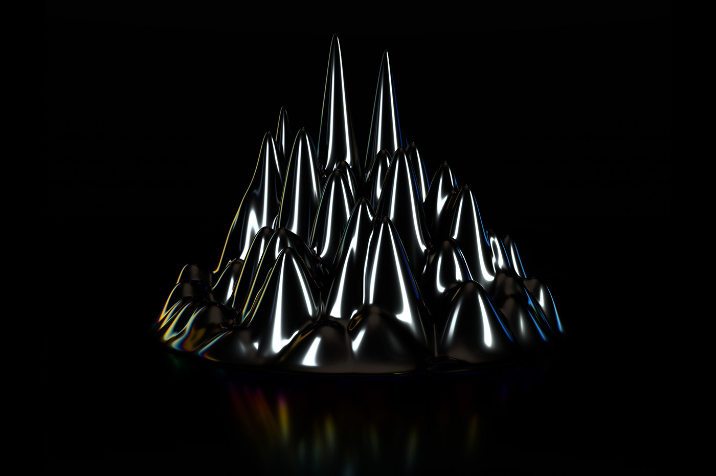 3D abstract background ferrofluid fluid Liquid Magnetic metal spikes textures