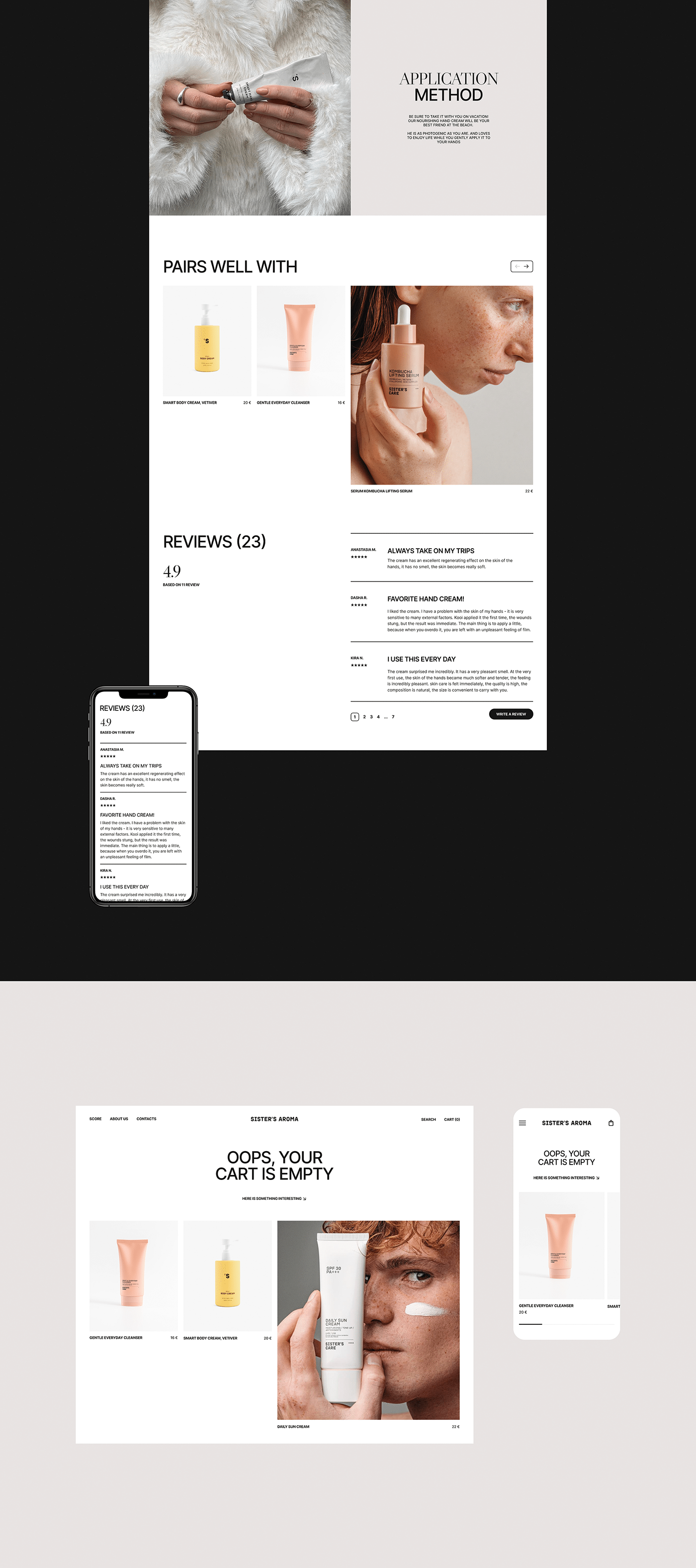 adaptive design beuaty Ecommerce minimalist multicolor redesign responsive website UI/UX uidesign Webdesign