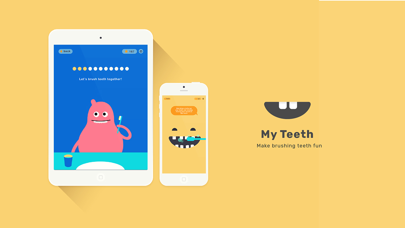 app children teeth Education Fun game UI ux adobeawards