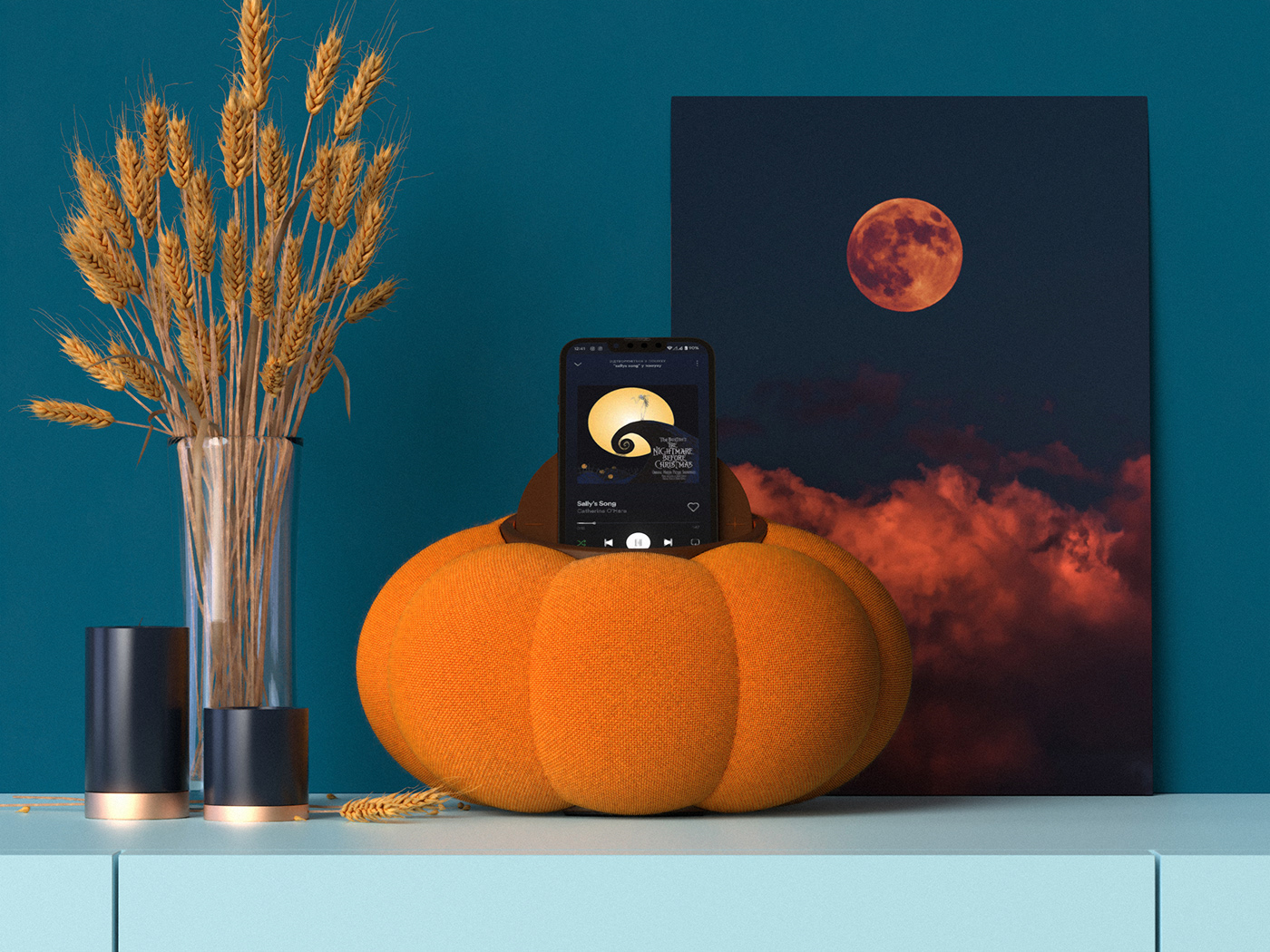Halloween pumpkin industrial design  product design  ukraine speaker product industrial music wireless