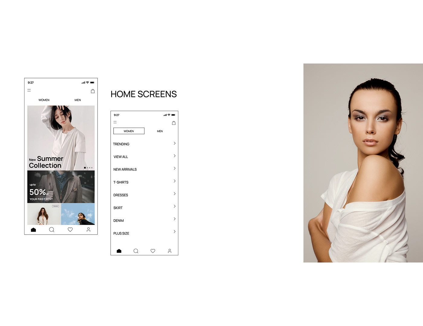 clean design e-commerce Fashion  interactive minimal shop UI Webdesign Website