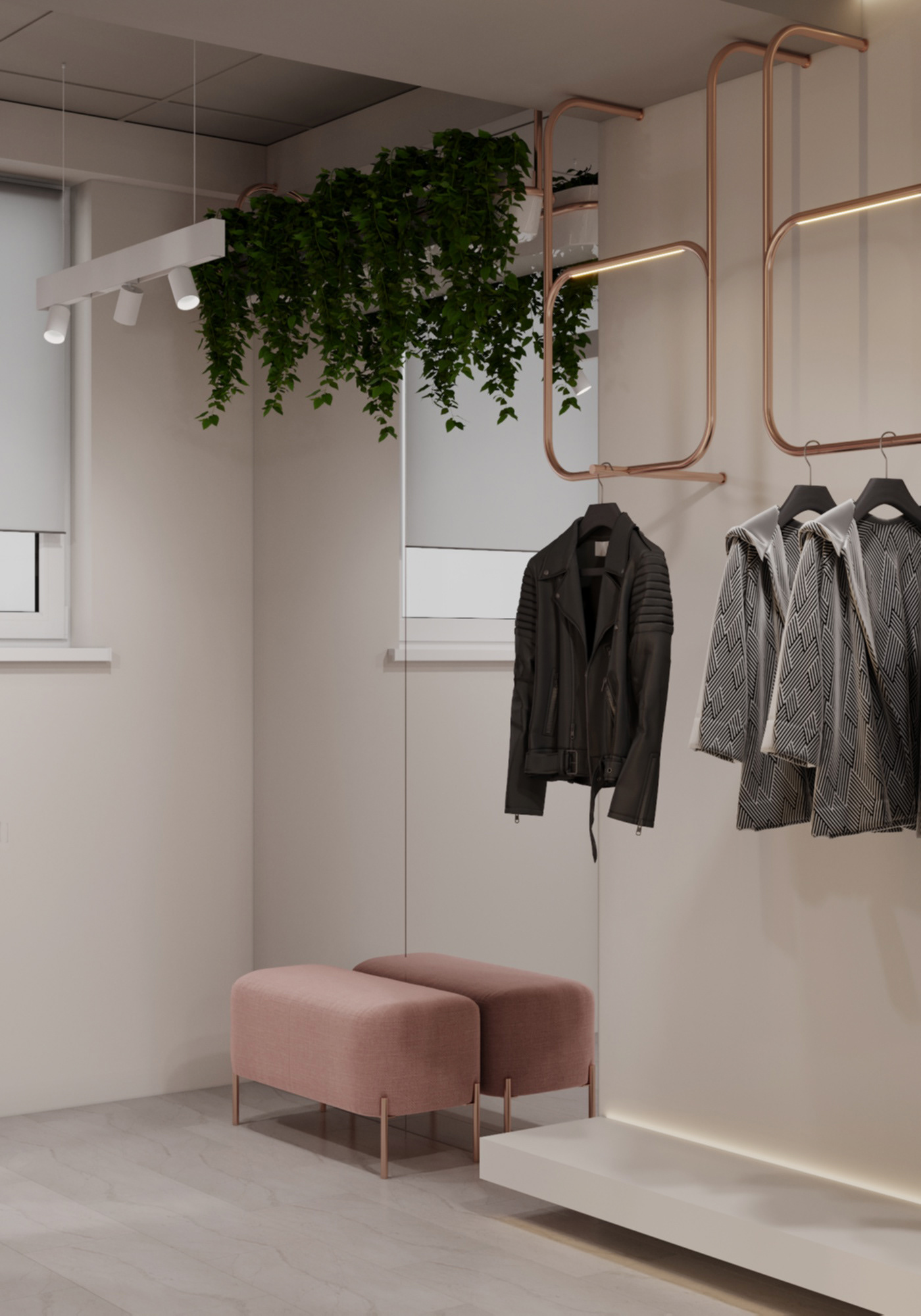 3D 3ds max Clothing commercial design Interior interior design  Render store design visualization