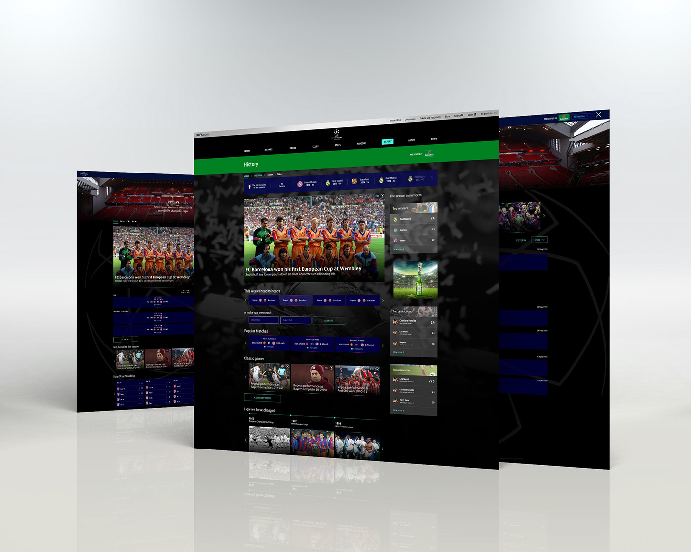 app uefa sport football soccer UI ux product stats