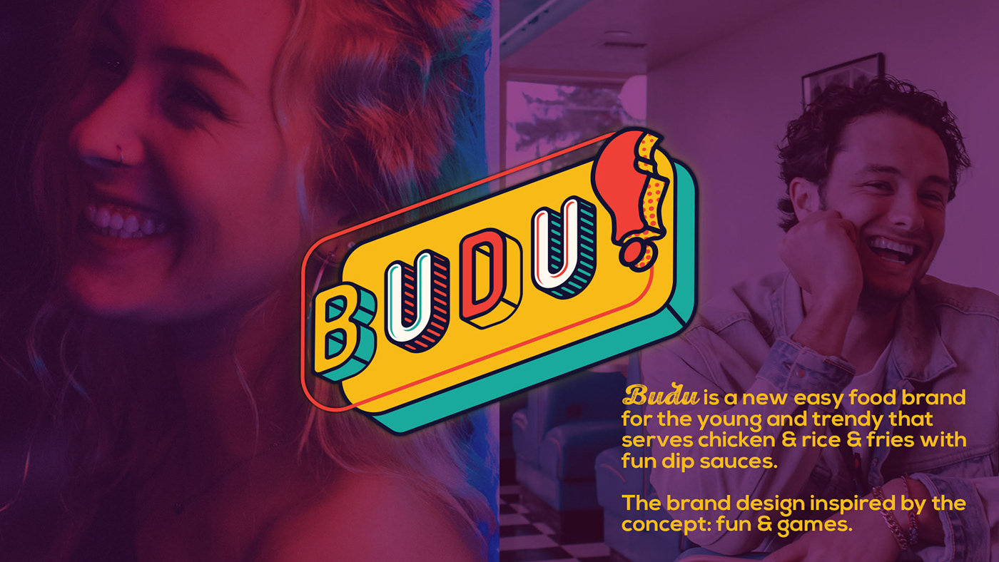 Restaurant Branding Fast food chicken brand Budu food branding food court