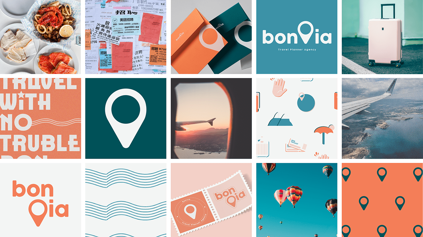 Travel viaggi agency brand identity visual identity Logo Design vector Graphic Designer Logotype bon voyage