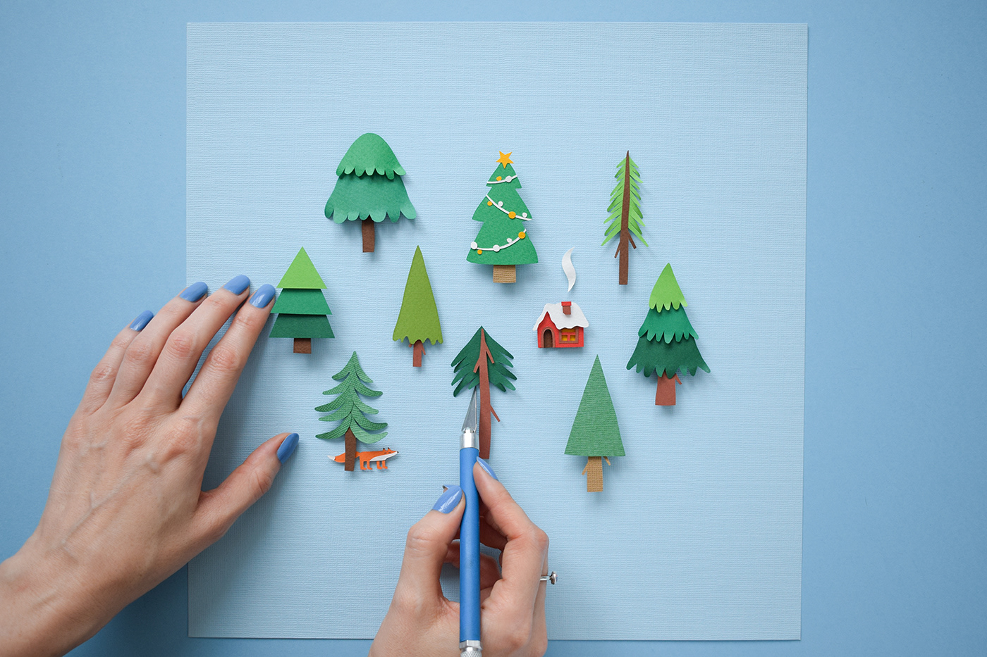 artist artwork character art collage Holiday Miniature paper art paper craft paper cut winter