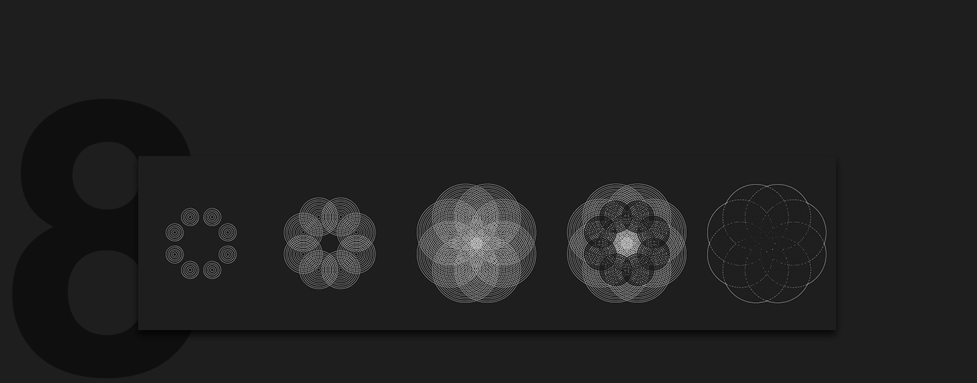 ellipse shape optical combination cerchi processing coding creative design illusion