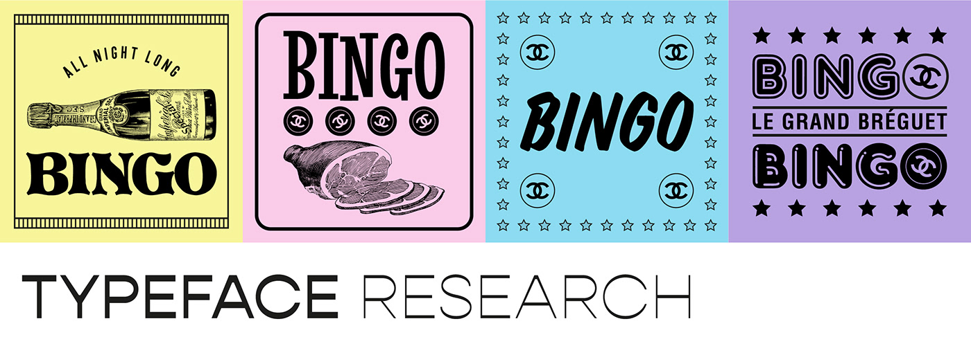 graphisme set design  bingo chanel poster game party Typeface loto Retro