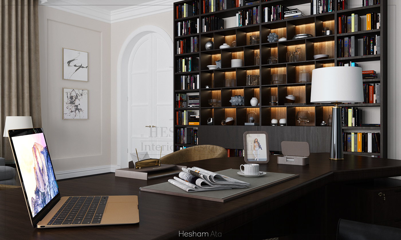 Office Hesham Ata Interior design luxury home decor Luxury Home wood White natural