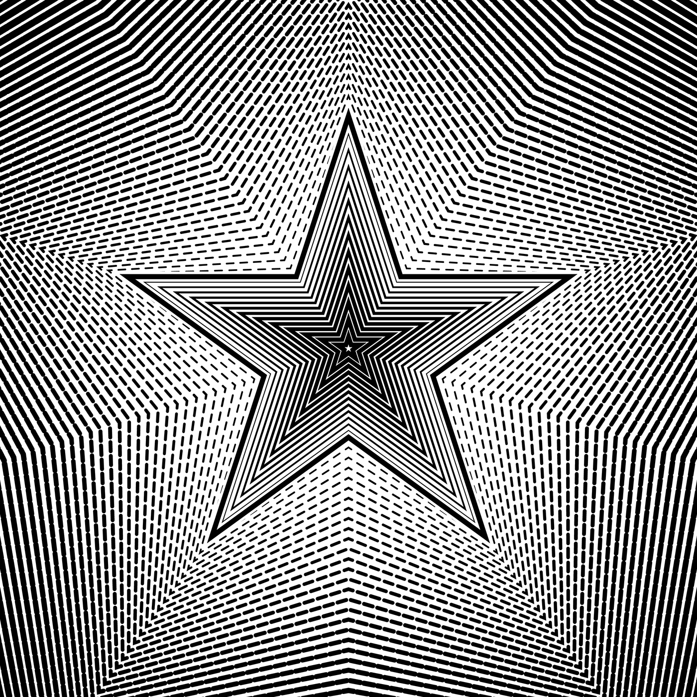 five pentagon vector geometry opart optical abstract Digital Art  illusion op art