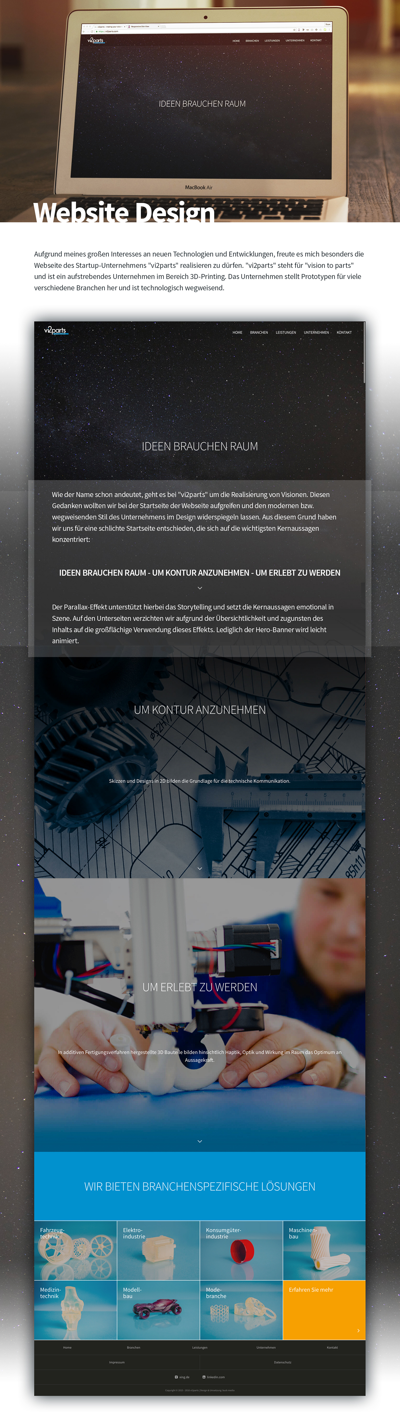 modx Webdesign Screendesign parallax vi2parts buck media Responsive