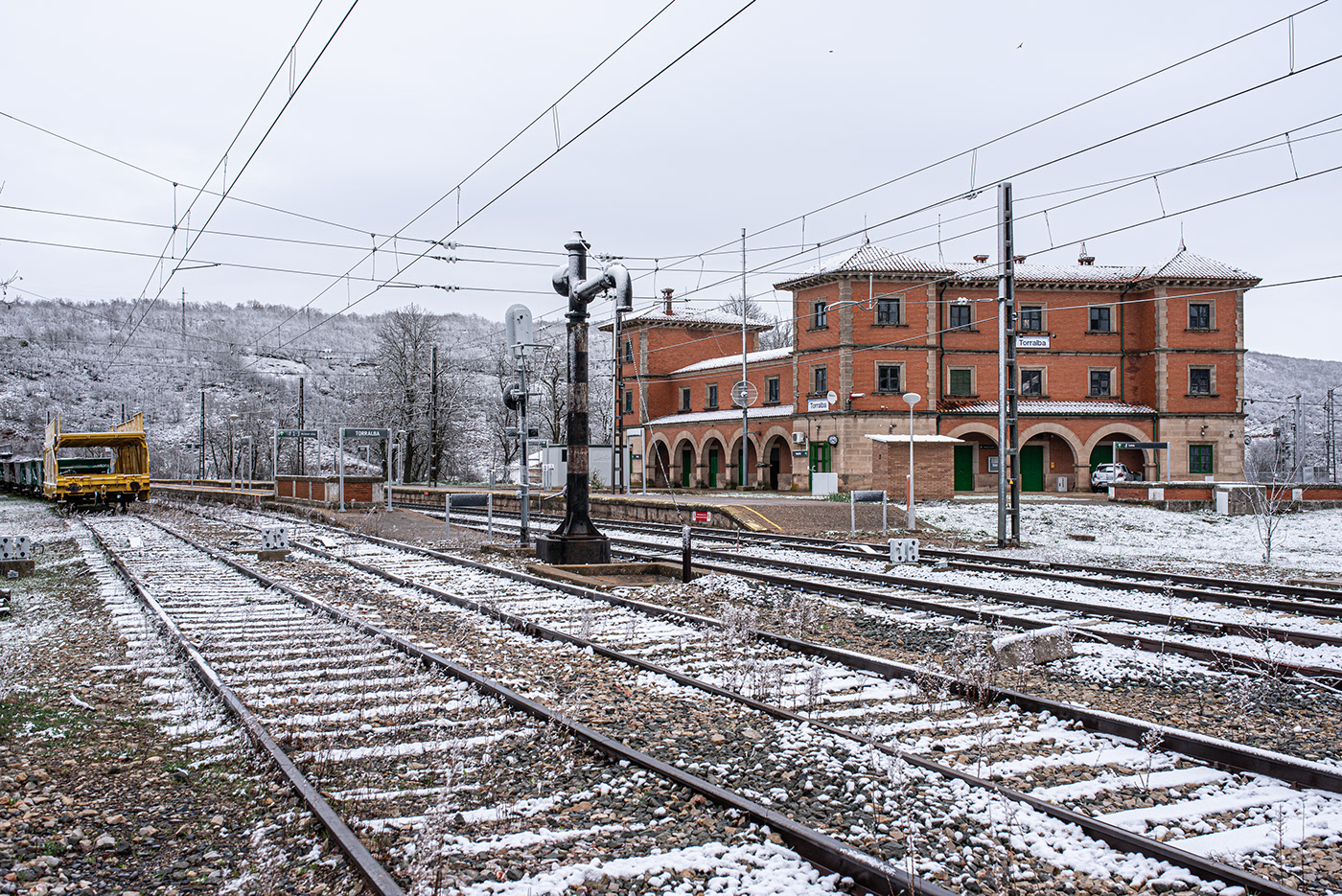 españa trenes nieve estacion FERROCARRIL soria tempotal Torralba Del Moral