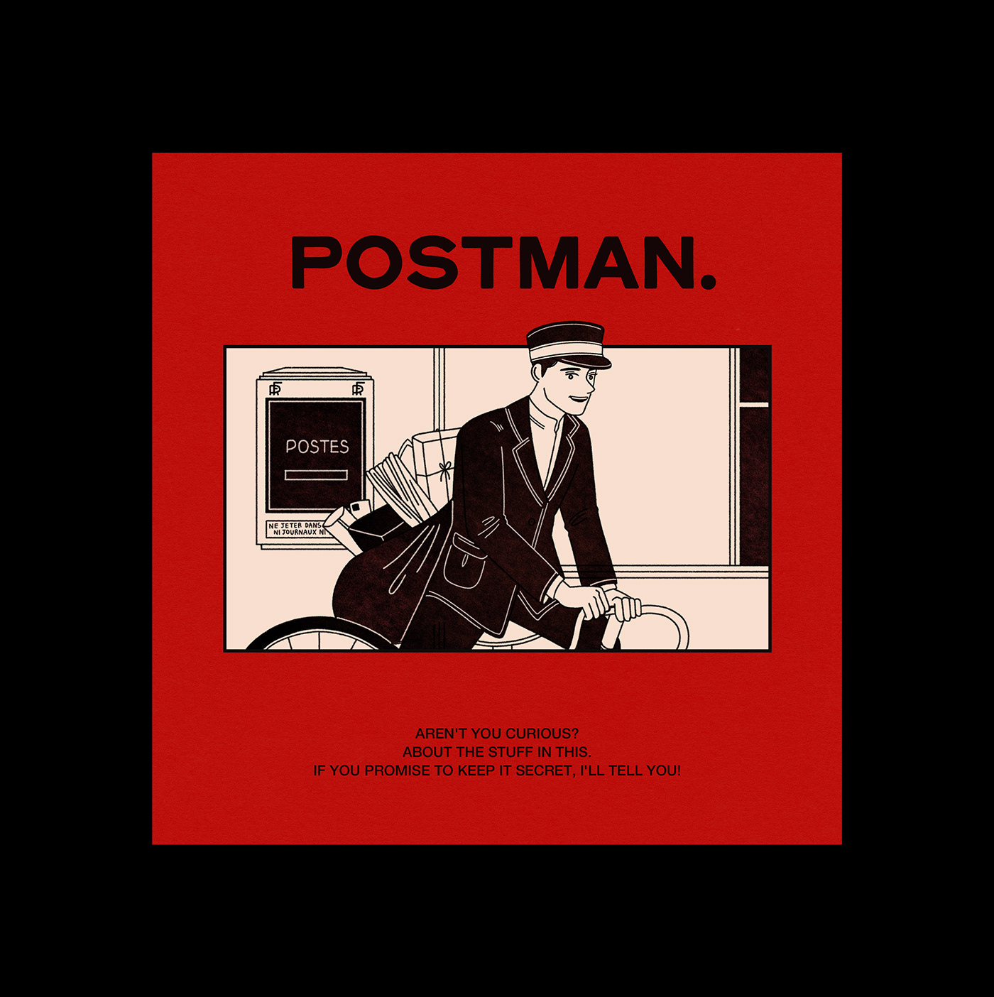 graphicdesign illust Illustrator mailman nostelgia  novel postman seoul vintage vintageillust