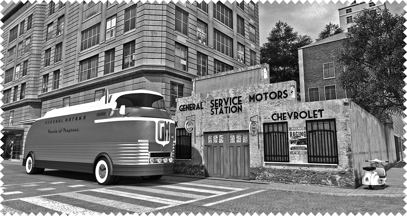 GM future futureliner chevrolet buick garage vintage