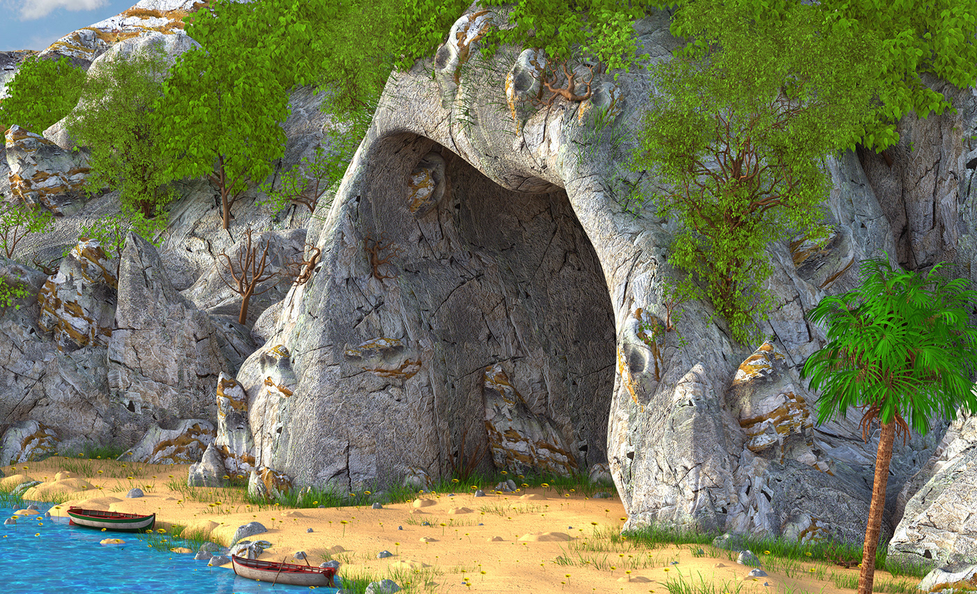 fantasy cave Nature Landscape 3D Mons MARC MONS water Ocean
