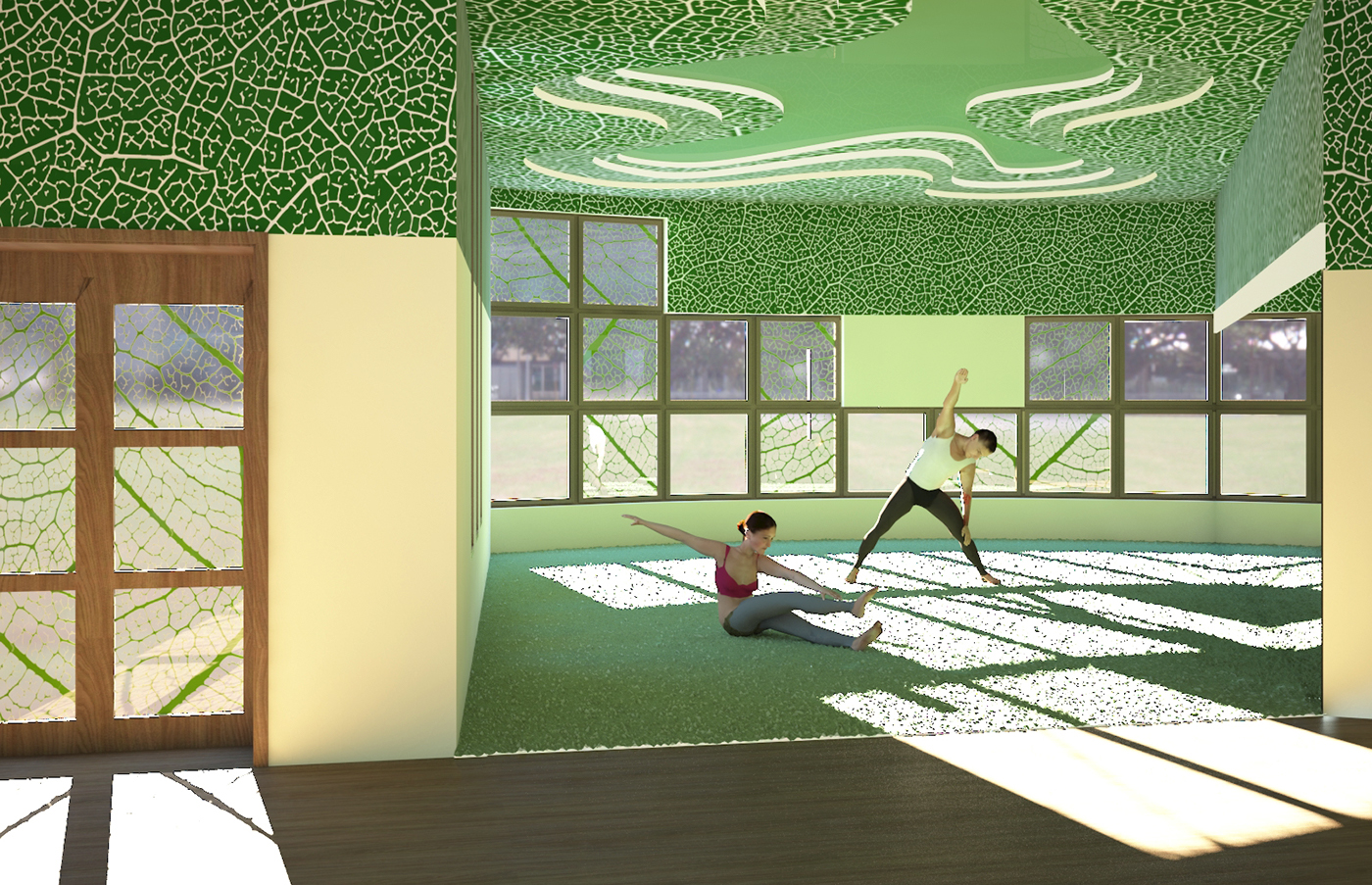 Project green study center club Nature leaf pattern Interior design