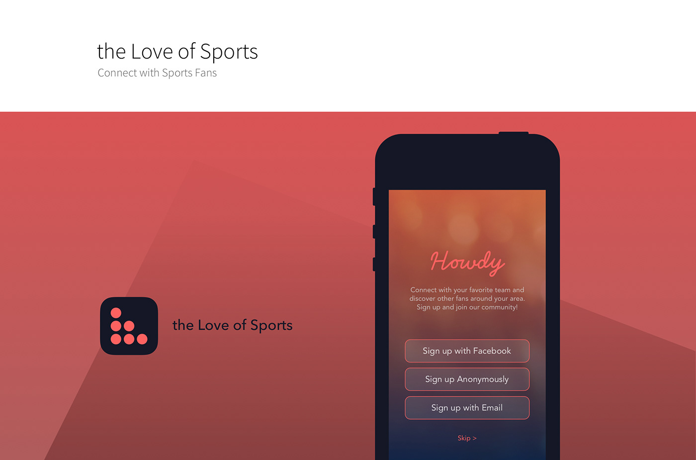 Mobile app sports UI/UX app