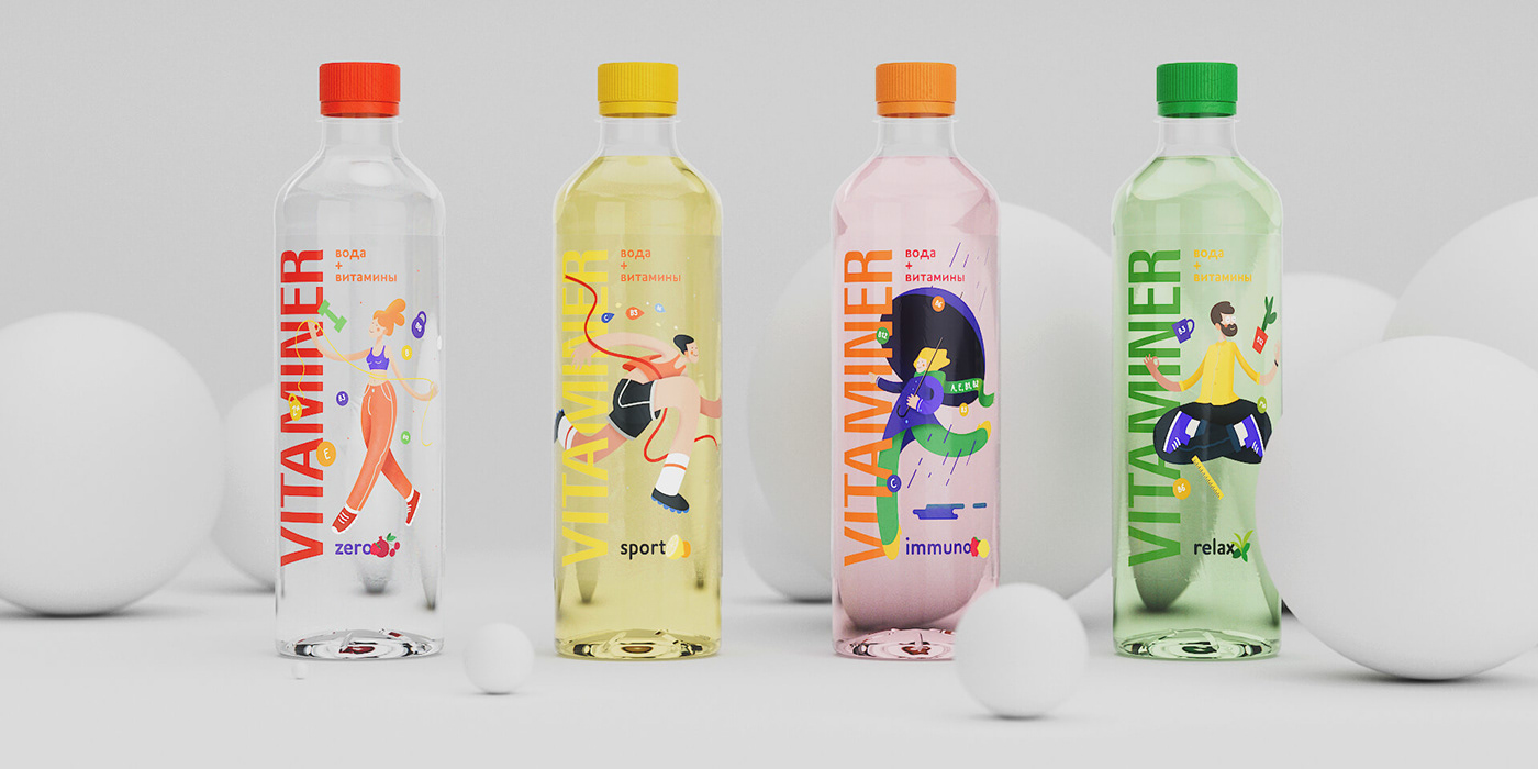 bottle drink drinks flavor package Packaging packaging design vitamin vitamins water