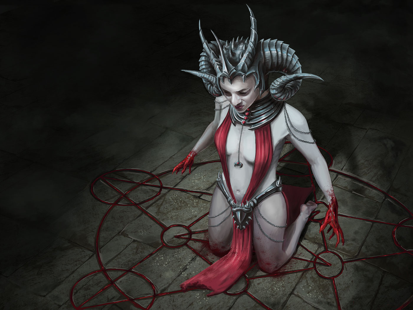 fantasy art Card Art priestess warrior Gladiator ritual dark priest
