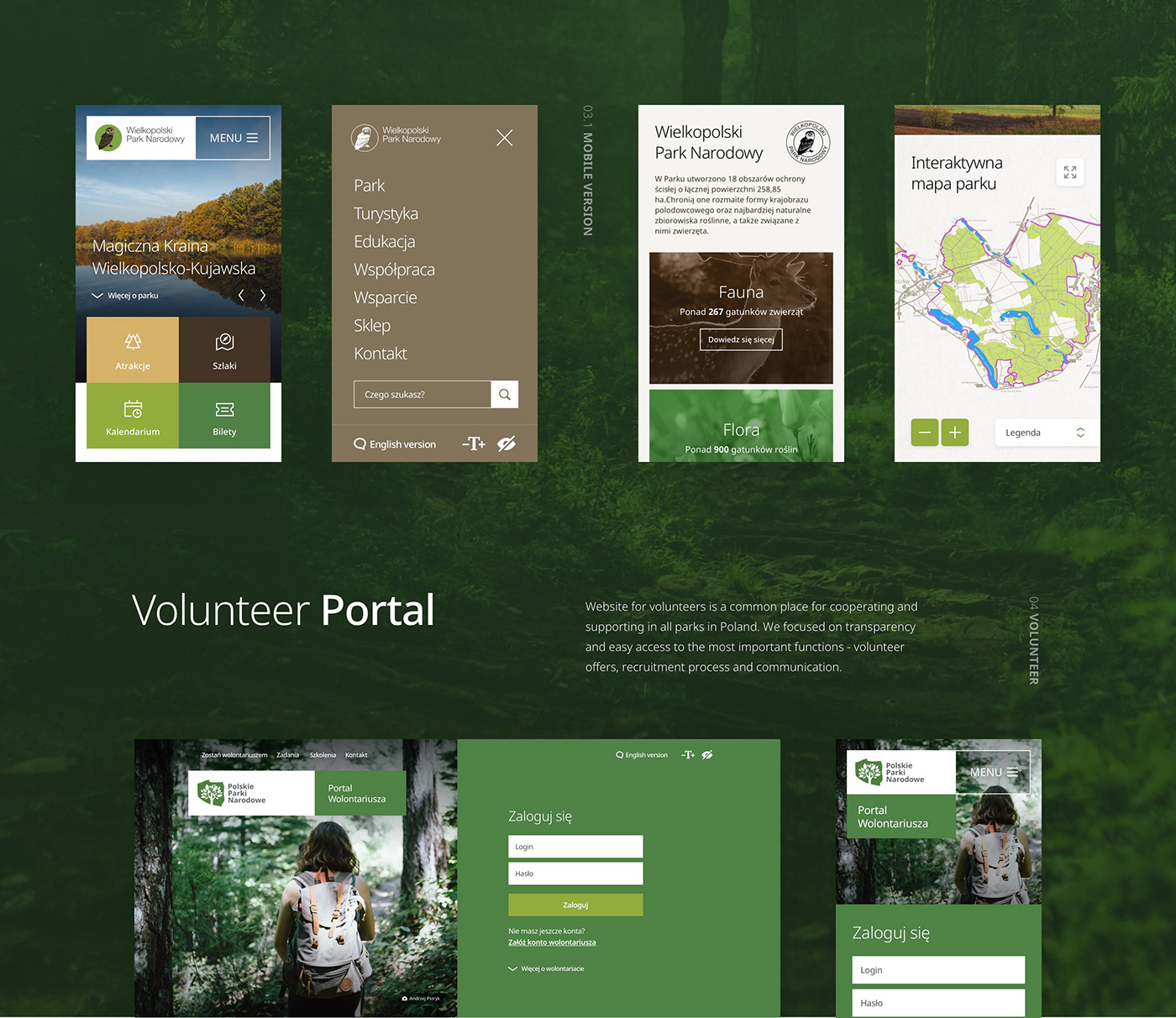forest green National Park Park poland polska Responsive Webdesign Website