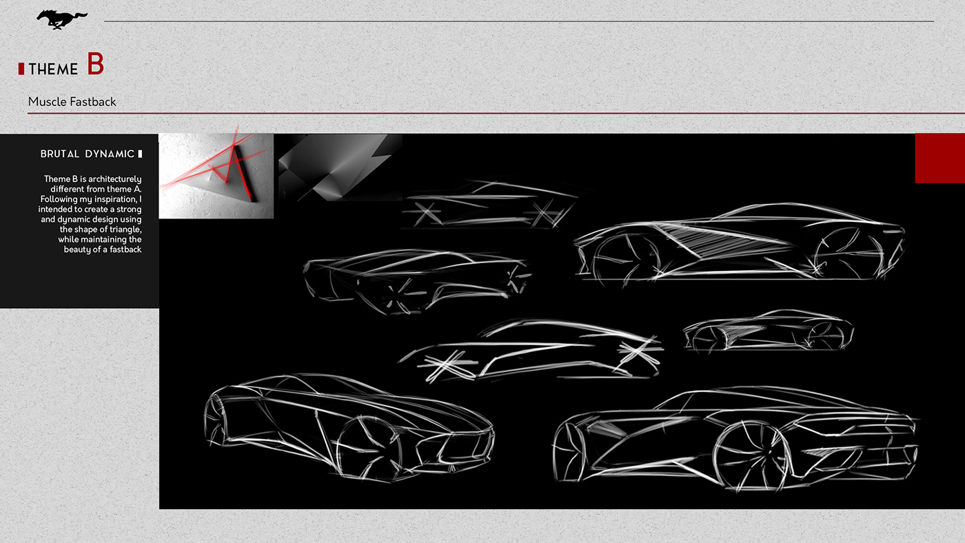 Mustang concept car Ford car design car sketch Alias keyshot
