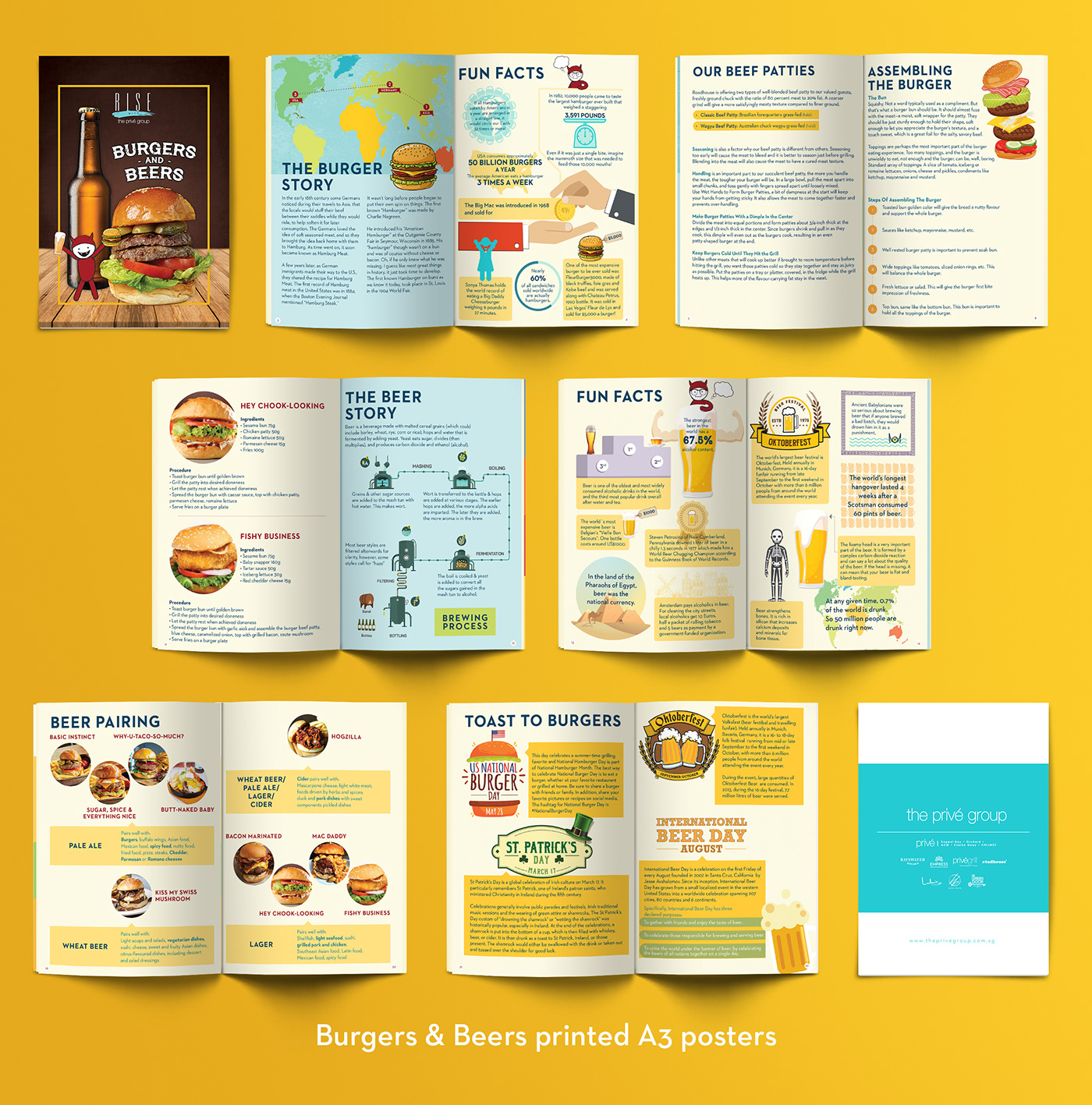 Booklet poster Invitation branding  burger beer