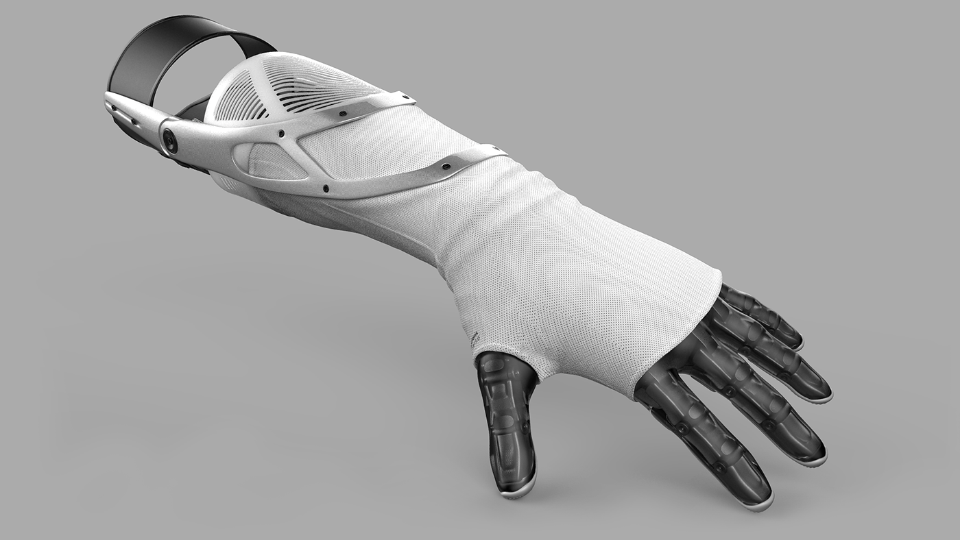 Prosthesis Scifi concept futuristic cyber hand future 3D Bionic