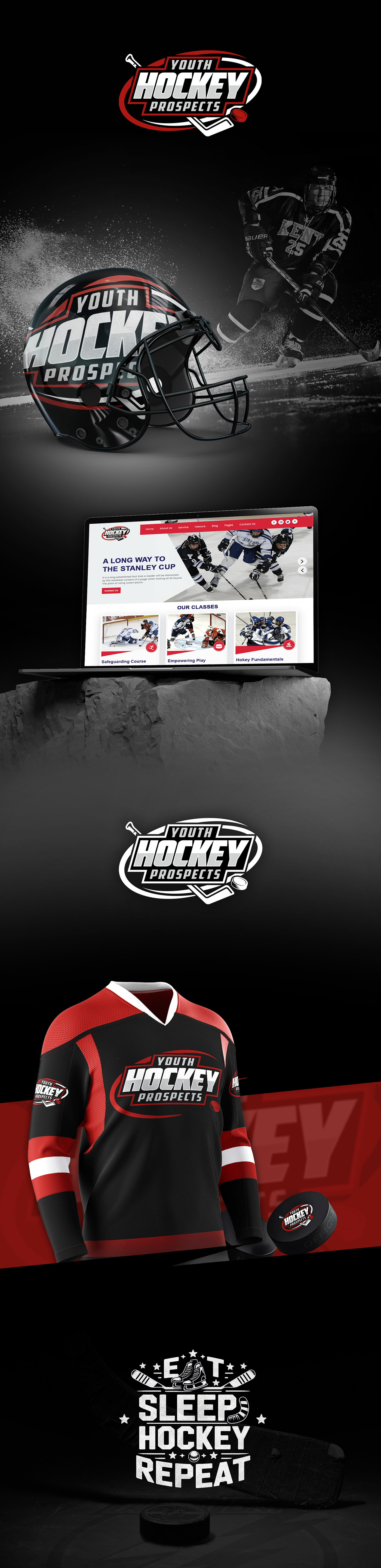 Sports logo branding  hockey sports Logo Design Logotype adobe illustrator visual identity Ice Hockey Logo Team Sport