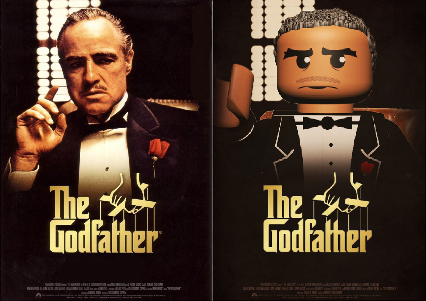 3D cinema 4d design El Padrino francis ford coppola LEGO LEGO poster poster Render The Godfather