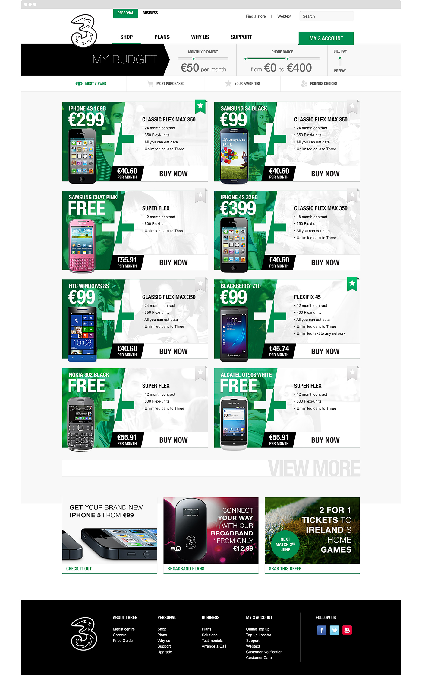 phone mobile Website shop