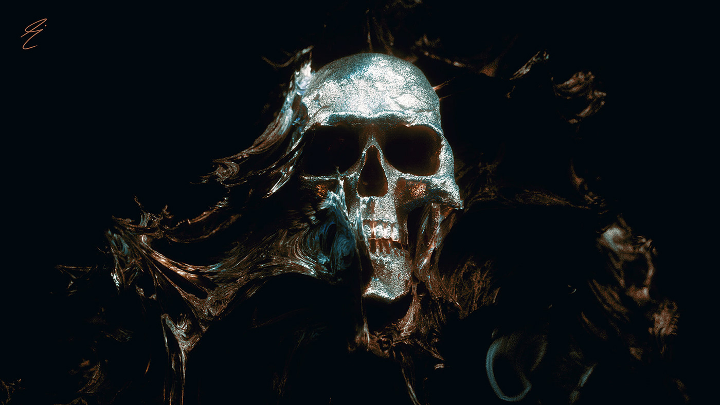3D artwork cinema 4d digital Digital Art  Mandelbulb octane photoshop Render skulls