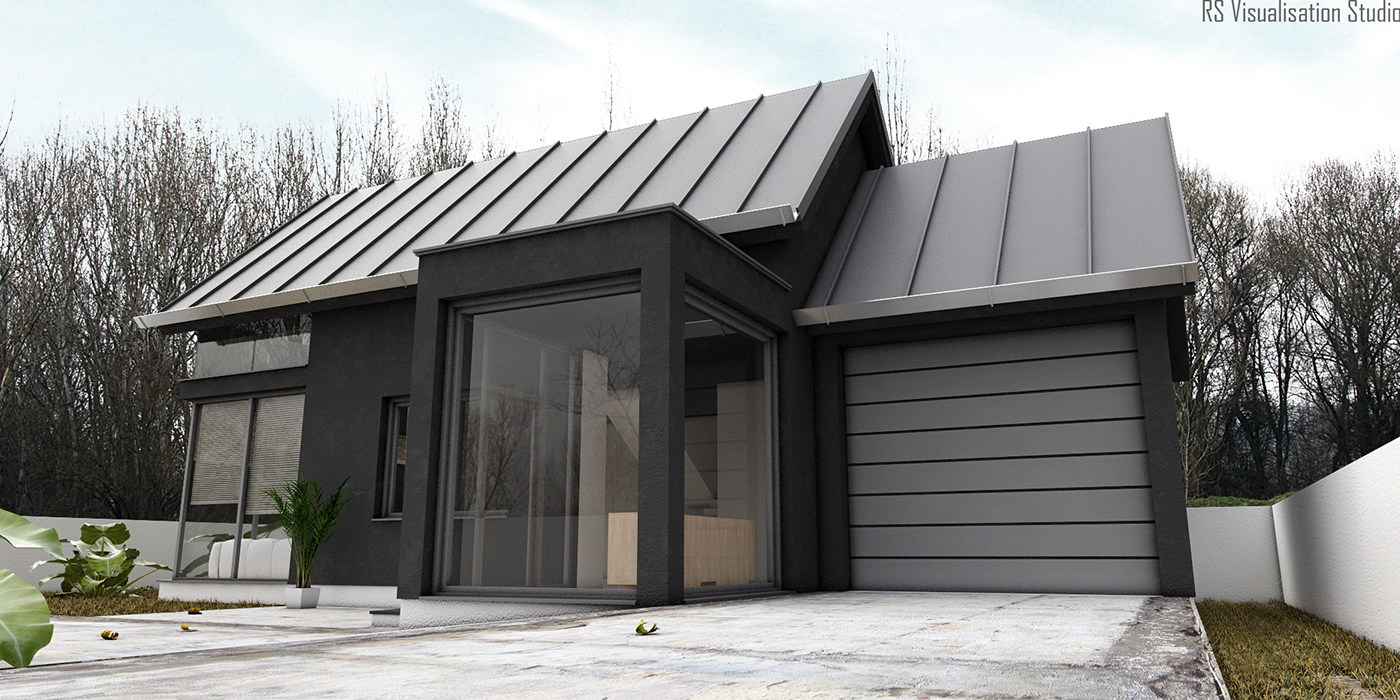 art concept black house home modern new mercedes roof autumn
