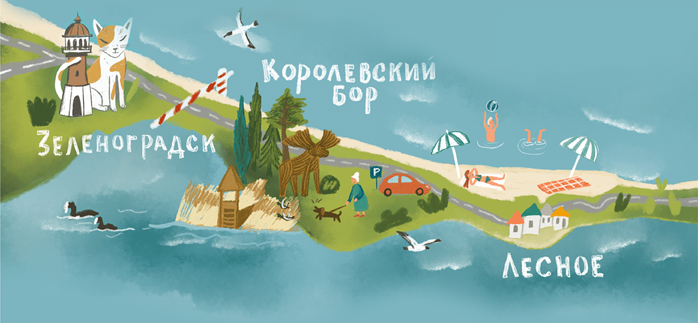 cute ILLUSTRATION  map National Park виммельбух иллюстрации карта