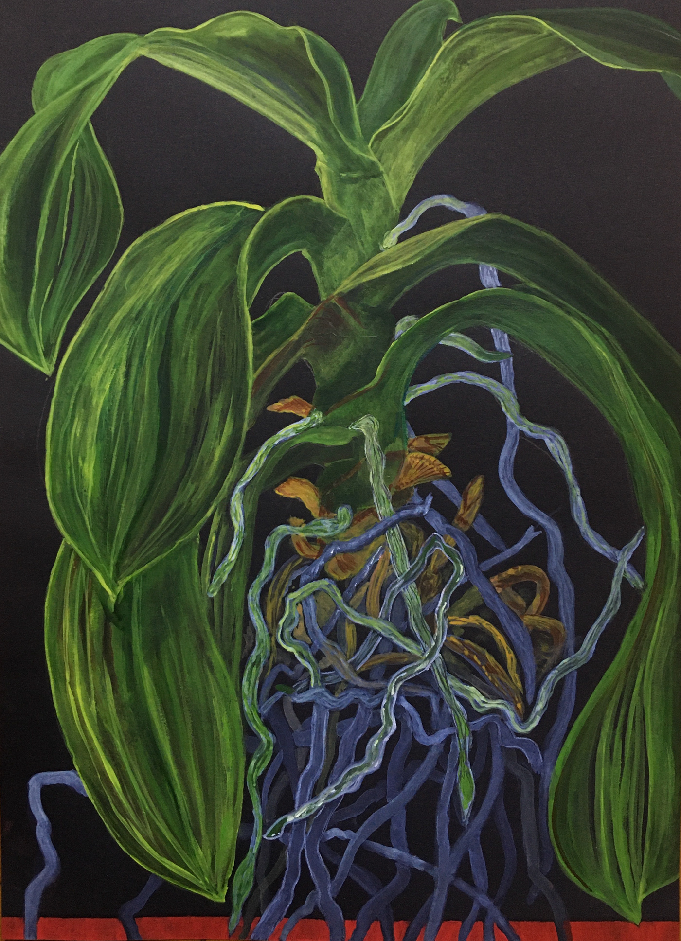 Fine Arts  Flowers oil painting   Phalaenopsis watercolor