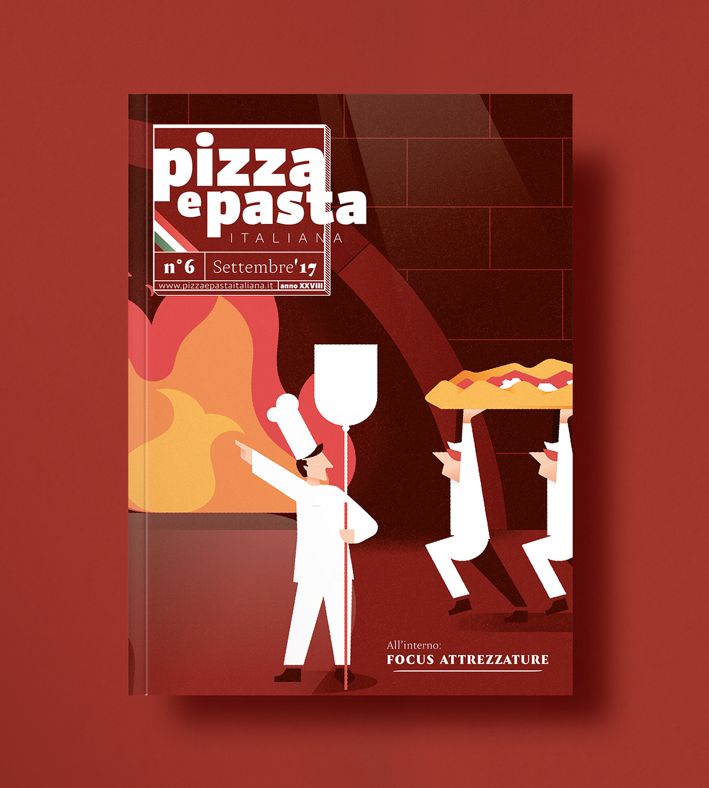 ILLUSTRATION  Pizza Pasta Italy magazine cover design art andrea rubele