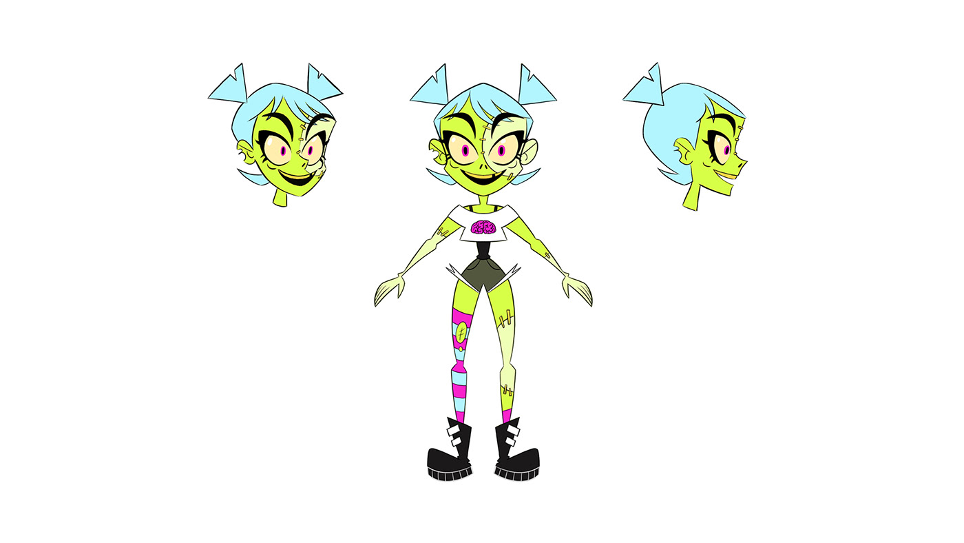 2D 2D Animation animazione Character Character design  girl personaggio teen teenagers zombie