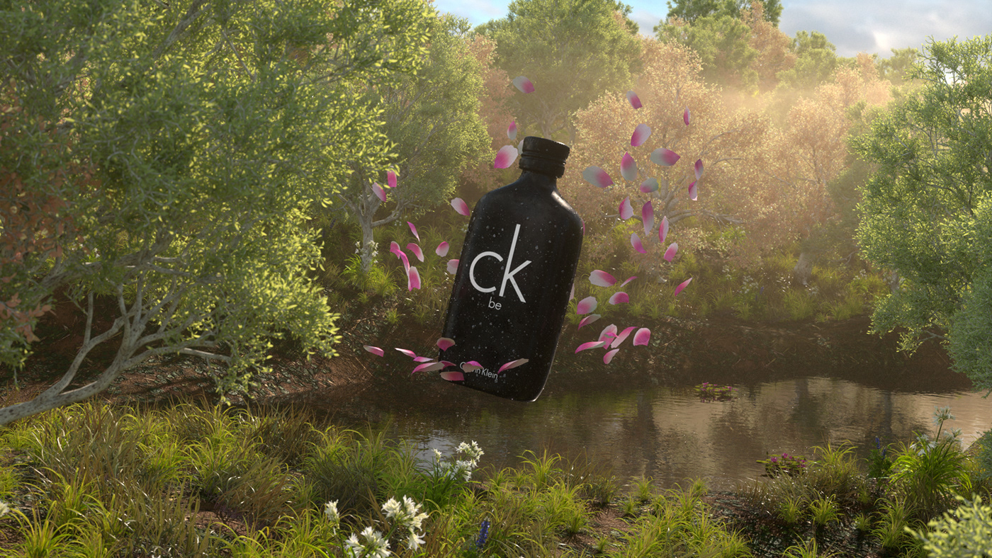 abstract Calvin Klein CGI cinema 4d Nature Octane Render perfume product
