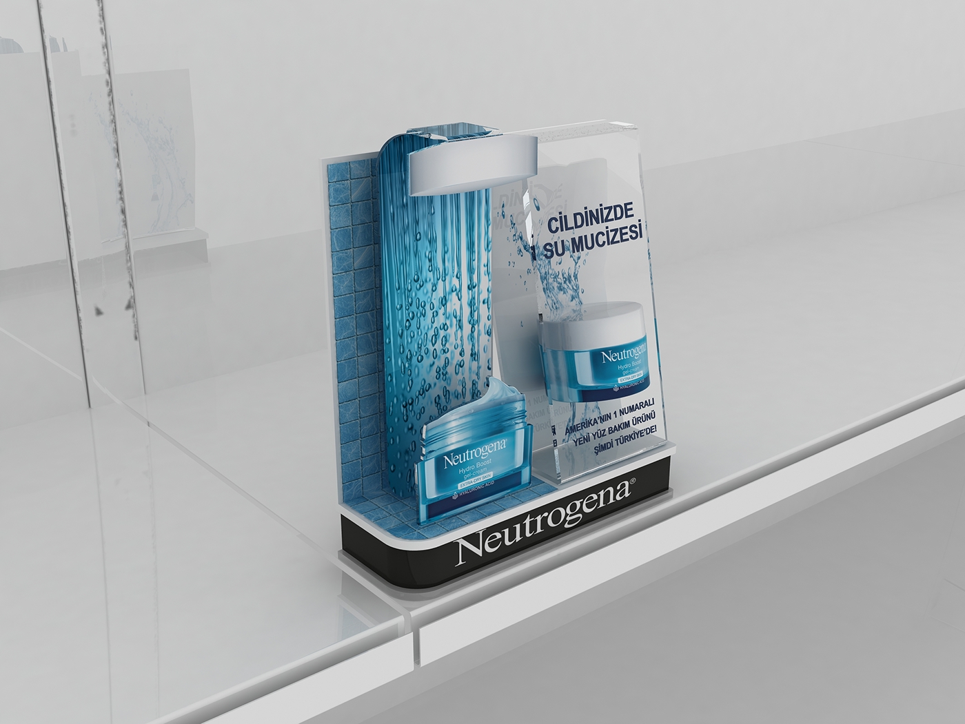 Neutrogena Hyrdro Boost pop Display shelf pop shelf display fsu display