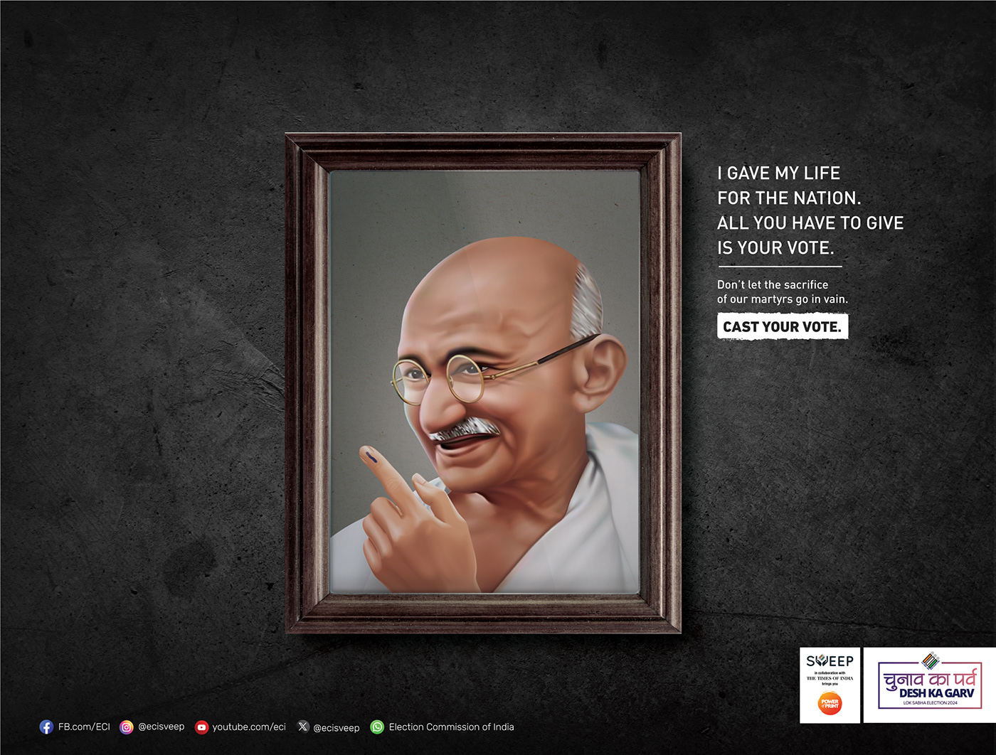 Vote for India indian election vote campaign Advertising  ILLUSTRATION  Character design  print ad creative ads