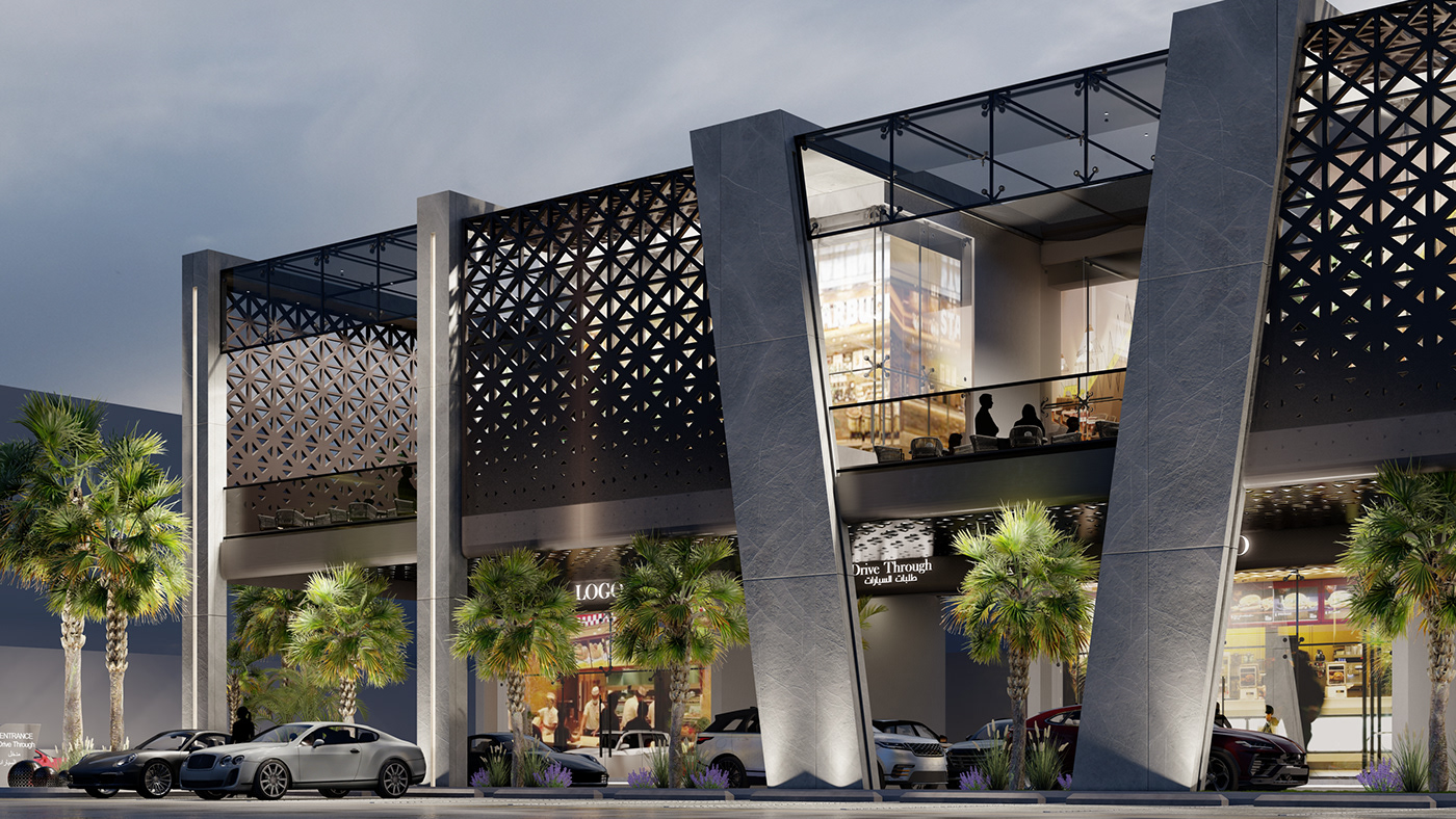 strip mall mall modern riyadh 2030 VISION Saudi Arabia KSA Malls architecture 3D