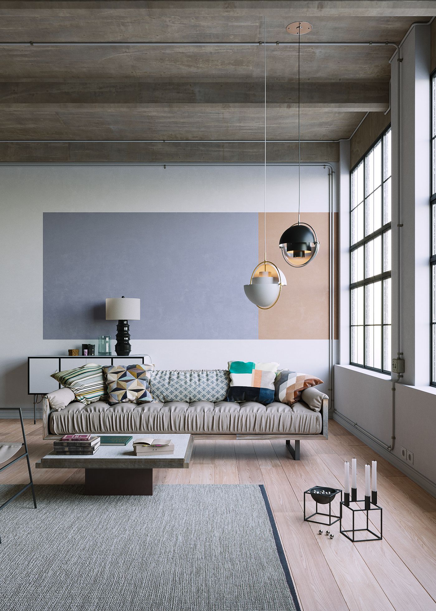 industrial LOFT cinema4d corona Render archviz Interior scene 3D