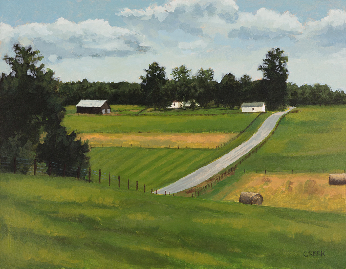 acrylic landscape acrylic painting farm landscape Landscape Painting