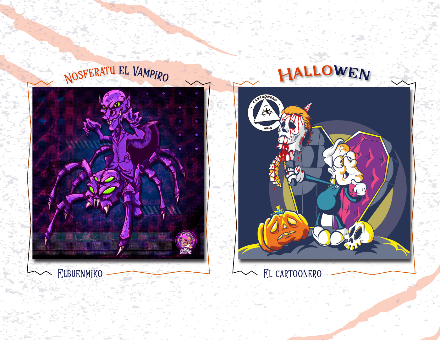 arte digital bogota colombia colectivo de arte dibujo digital Halloween horror ilustración digital. mijanscreativo noche de brujas peliculas de terror